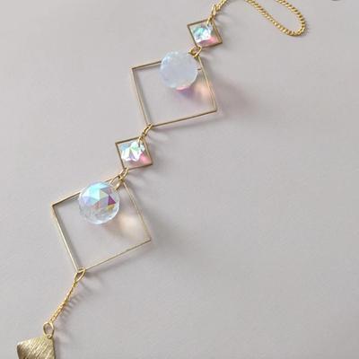 Gold Metal & Iridescent Faux Diamond Suncatcher