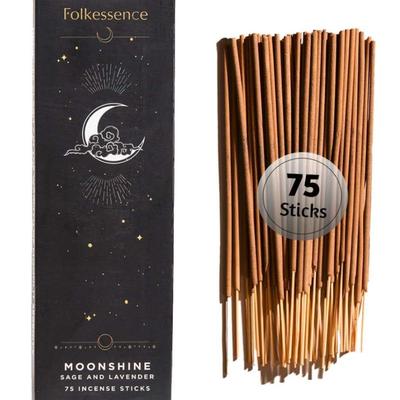 Folkulture Incense Sticks for Home | Pack of 75 (8") Incense Sticks for Meditation & Spiritual Practice | Organic Insence...