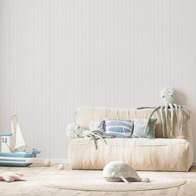 1 Roll Tempaper White Faux Beadboard Removable Peel and Stick Wallpaper, 20.5 in x 16.5 ft, Made in The USA