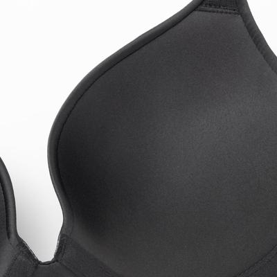36C - Wingslove Lightly Padded Plunge Everyday Basic Underwire Black Bra