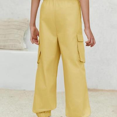 4-5T Boys Cargo Pants Casual Kids Joggers Elastic Waist Athletic Loose Straight Sweatpants
