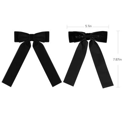 2PCS Handmade Velvet Bow Hair Clips, Headbands for Women Girls, Elegant Hair Ties Hair Styling Accessories, Hair Band Set
