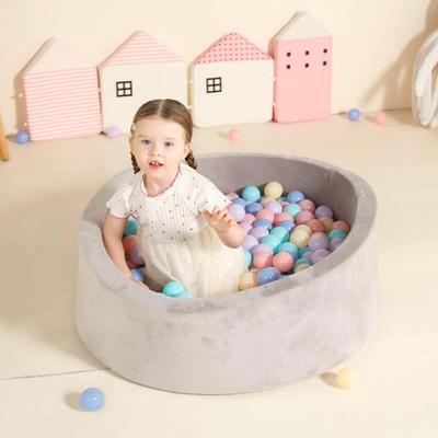 Light Gray Velvet 30" Soft Baby Ball Pit w/Washable Velvet Cover (BALLS NOT INCLUDED)