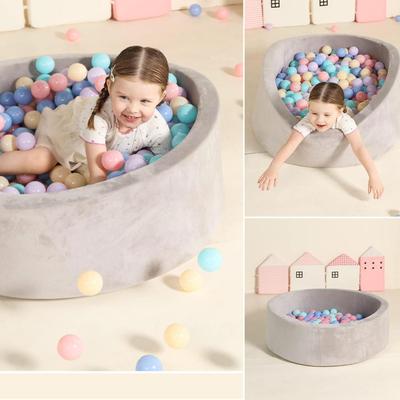 Light Gray Velvet 30" Soft Baby Ball Pit w/Washable Velvet Cover (BALLS NOT INCLUDED)