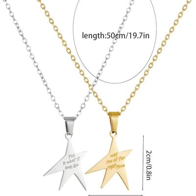 2pcs "Feels Like" Friendship Star Necklaces in Gold Silver - Gracie Abrams Inspired Jewelry for Best Friends