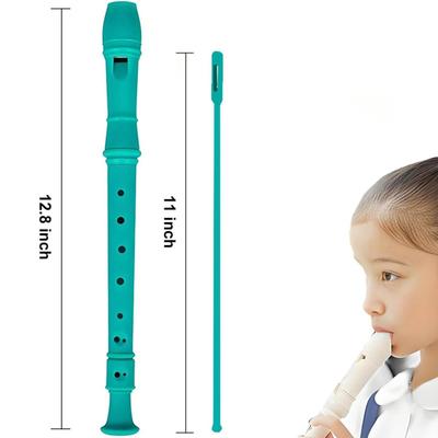 Beginner Soprano Recorder Instrument - 8-Hole Descant Flute Instrument with German Fingering for Kids & Students - Durable ABS...