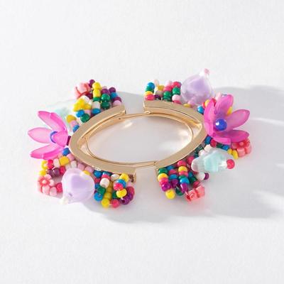 Colorful Resin Flower V-Shaped Drop Earrings for Women