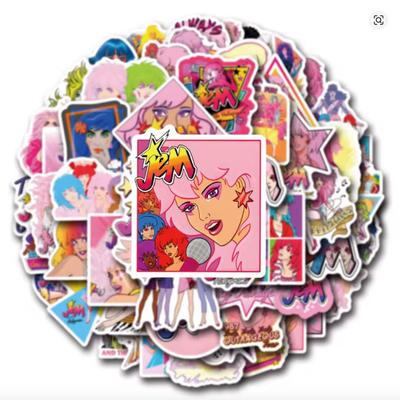 55PCS Jem And The Holograms Stickers Cartoon Movie Sticker Fantasy Film Graffiti Toy Luggage Laptop Guitar Car Bike Decals