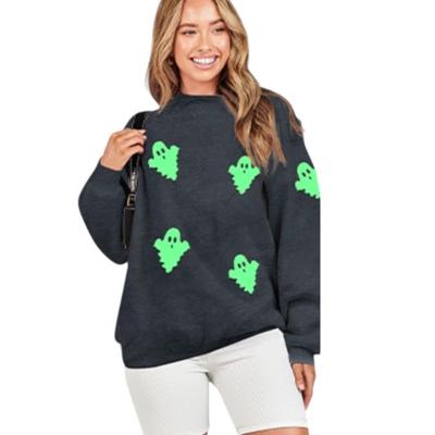 Size Small Womens Halloween Ghost Glow in the Dark Sweatshirt - Spooky Graphic Shirts Long Sleeve Crewneck Halloween Pullover Tops