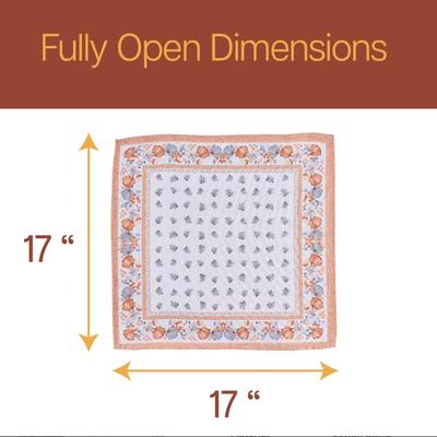 4-Pack Thanksgiving Pumpkin Border Napkins, Harvest, Autumn, Fall Cloth Napkins 17x17" | Heavy Duty Fabric | Stain Proof Napkins for...
