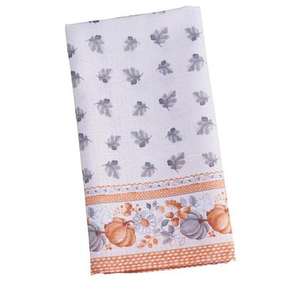 4-Pack Thanksgiving Pumpkin Border Napkins, Harvest, Autumn, Fall Cloth Napkins 17x17" | Heavy Duty Fabric | Stain Proof Napkins for...