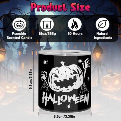 Pumpkin Scented Candle, Fall Decorations for Home, Halloween Decorations Indoor, Spooky Candle, Gothic Fall Decor