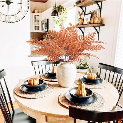 3pcs Artificial Greenery Stems Fake Ferns Plants Outdoor 21.6in Fall Leaves Shrubs Bushes for Home Tall Vase Wedding Arrangements Garden...