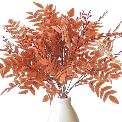 3pcs Artificial Greenery Stems Fake Ferns Plants Outdoor 21.6in Fall Leaves Shrubs Bushes for Home Tall Vase Wedding Arrangements Garden...