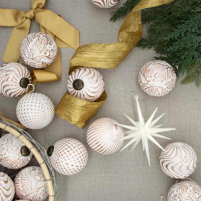 12PCS Christmas Ball Ornaments, Rustic Christmas Tree Decorations, 3.15" Vintage Farmhouse Hanging Ornaments for Christmas, Parties,...