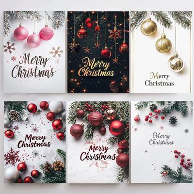24Pack Christmas Greeting Cards with Envelopes & Stickers, Merry Christmas Cards Bulk, 5x7in Assorted Holiday Cards, Holiday Party...