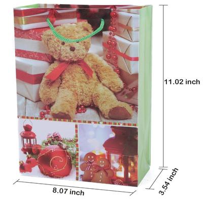 10-Pack Reusable Christmas & Gift Totes, Multifunctional Plastic Bags - 8 x 11 x 3.5