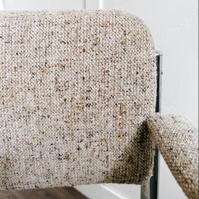 Vintage Mid Century 1970’s Natural Flecked Tweed Upholstered Armchair w/Chrome Frame