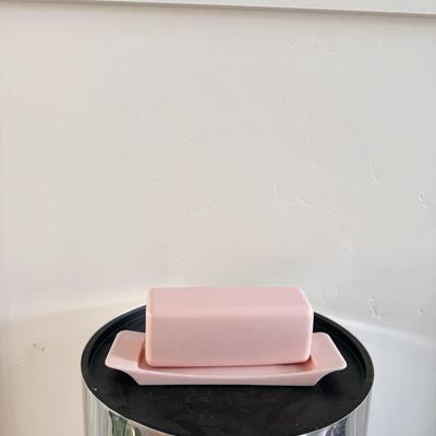Vintage Melamine Light Pink Watertown Lifetime Ware Butter Dish - Made in USA
