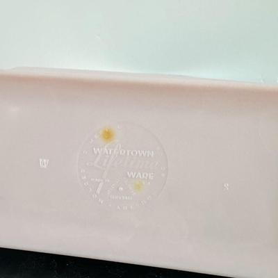 Vintage Melamine Light Pink Watertown Lifetime Ware Butter Dish - Made in USA