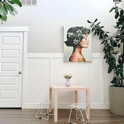 Vintage 1980’s Postmodern Peach Laminate Parsons Kids Size Dining Craft Table or Living Room Side Table (Chairs NOT for sale)