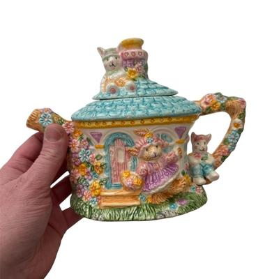 Complete 24 Piece Set - Vintage 1994 Mercuries "Bunnies in the Garden" - Easter Child's Tea Set Porcelain Tea Party,...
