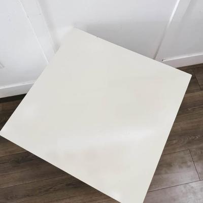 SARATOGA SPRINGS PICK UP - Vintage Mid Century Ivory Laminate Cube Conversation Table, Coffee Table or Side/End Table