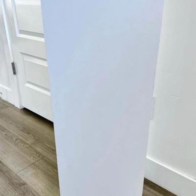 SARATOGA SPRINGS PICK UP - Vintage Postmodern White Laminate Square Display Pedestal Plant Stand