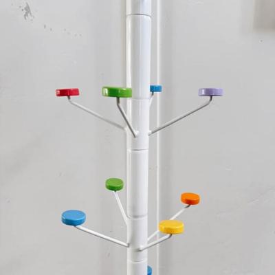 SARATOGA SPRINGS PICK UP - Vintage 1980’s Postmodern White Metal Coat Rack w/Multi-Colored Disc Hooks