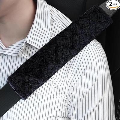 2-Pack Black Car Seat Belt Pads Cover - Soft Comfortable Safe Belt Shoulder Strap Covers Harness Pad Helps Protect Your Neck and...