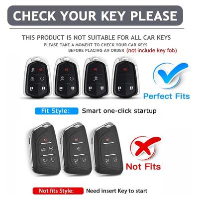 Soft TPU Key Fob Cover Compatible with Cadillac 2020-2024 CT5 CT6 XTS XT4 XT5 XT6 ATS Escalade ESV Accessories (for Cadillac-A, White)