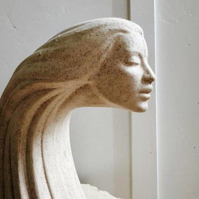 Vintage 1980’s Art Deco Medium “Woman In The Wind” Iconic Ceramic Statue Postmodern