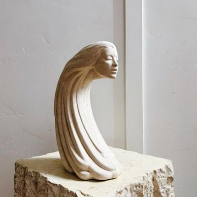 Vintage 1980’s Art Deco Medium “Woman In The Wind” Iconic Ceramic Statue Postmodern
