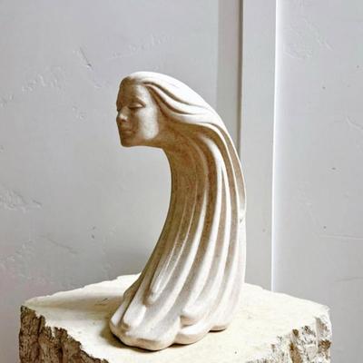 Vintage 1980’s Art Deco Medium “Woman In The Wind” Iconic Ceramic Statue Postmodern