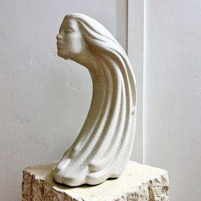 Vintage 1980’s Art Deco Large “Woman In The Wind” Iconic Ceramic Statue Postmodern