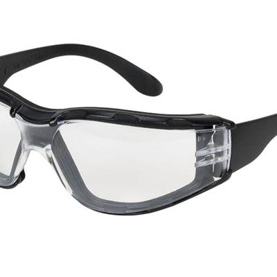 Bouton Zenon Z12 Foam 250-01-F020 Clear Black Universal Polycarbonate Safety Glasses - 99.9% UV Protection - Anti-Fog Lens - Rimless