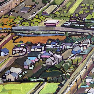 Cityscape Framed Painting by Ursula Gullow (D-DZ)