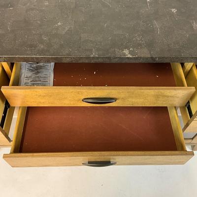 Sale Photo Thumbnail #144: Top is made of Marble, see picture
Measurements:
60" Width, 17.5", Depth, 39" Height