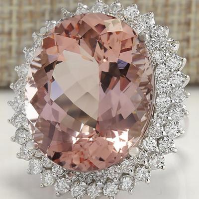 Faceted Pink Morganite Cocktail Ring