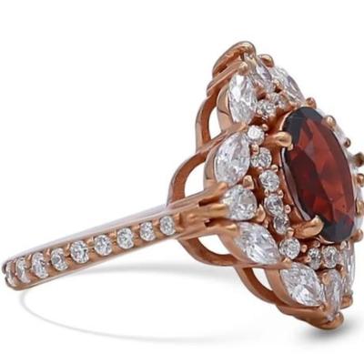 Rose Gold Garnet Topaz Ring
