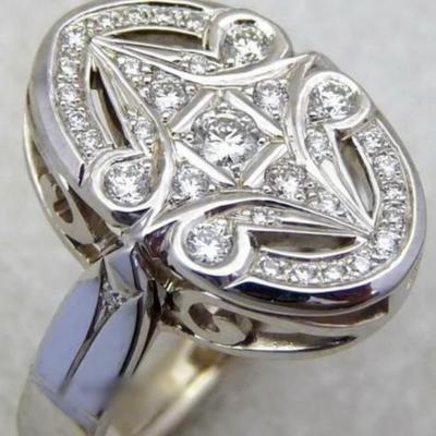 MOISSANITE OLD EDWARDIAN RING