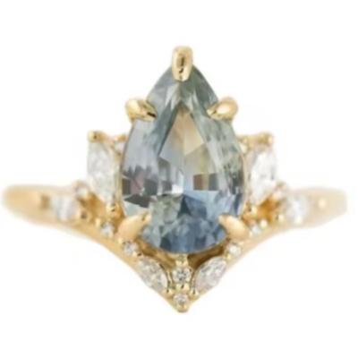 Pear Cut Aquamarine Ring