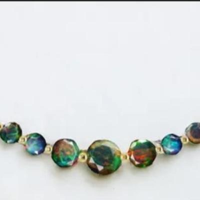 AAA Black Ethiopian Opal Necklace