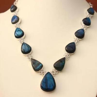 Natural Labradorite Stone Necklace