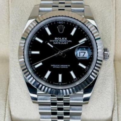 ROLEX DATEJUST BLACK INDEX JUBILEE 126334 41mm