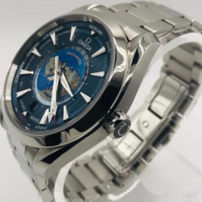 2022 Omega Seamaster Aqua Terra Worldtimer Steel Blue Dial