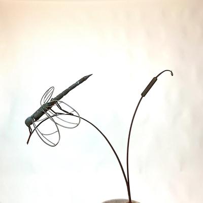 Sale Photo Thumbnail #165: Made out of copper & wrought iron
(Pot not included)

Measurements:
total 38" Height 
Dragonfly 32" Width, 22" Length
Estimated Value $200-$300