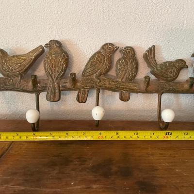 Metal bird hooks with bird cage picture frame