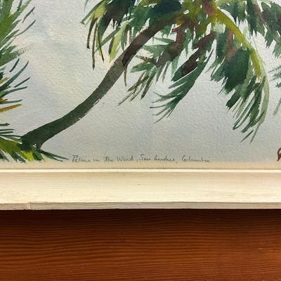 Sale Photo Thumbnail #186: Measurements:
33.5" Height, 25.5" Width-framed

Palms in the wind Columbia