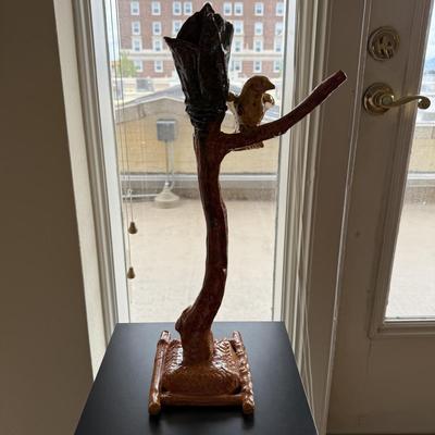 Changstrom Bird on a Branch Sculpture with Stand (D-BM)